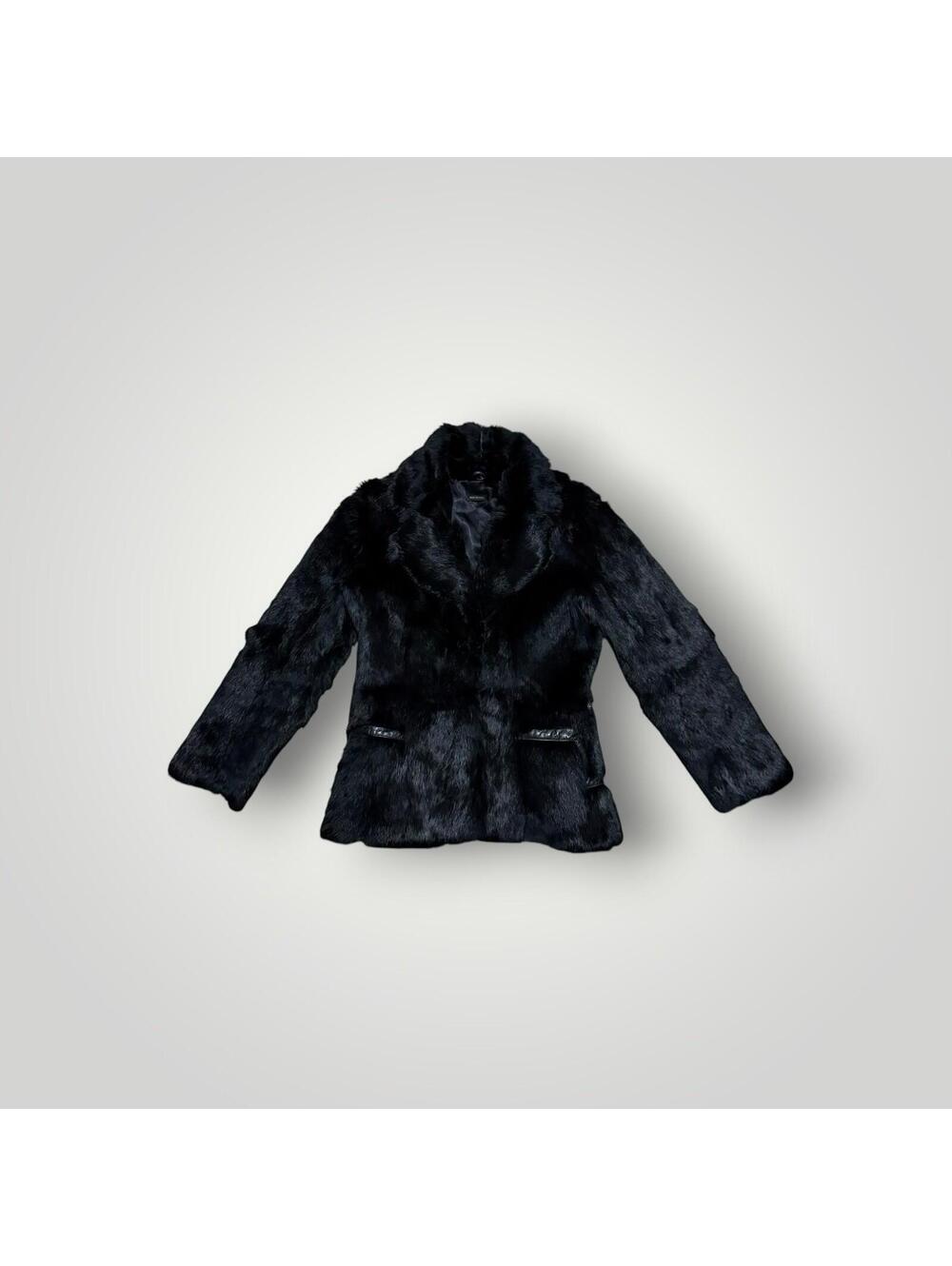 Real Genuine Full Skin Mink Fur Short Coat Stand Collar Warm Jacket Size 13/14